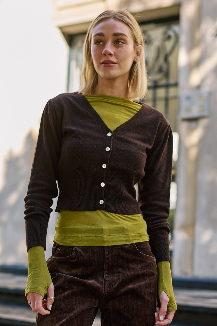 Chaleco Lana y Cashmere Aosta Café