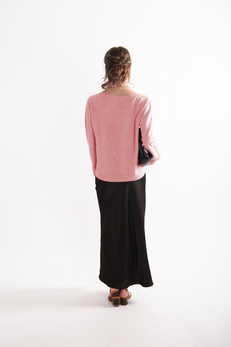 Sweater en V Lana Gala Rosado