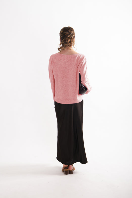 Sweater en V Lana Gala Rosado