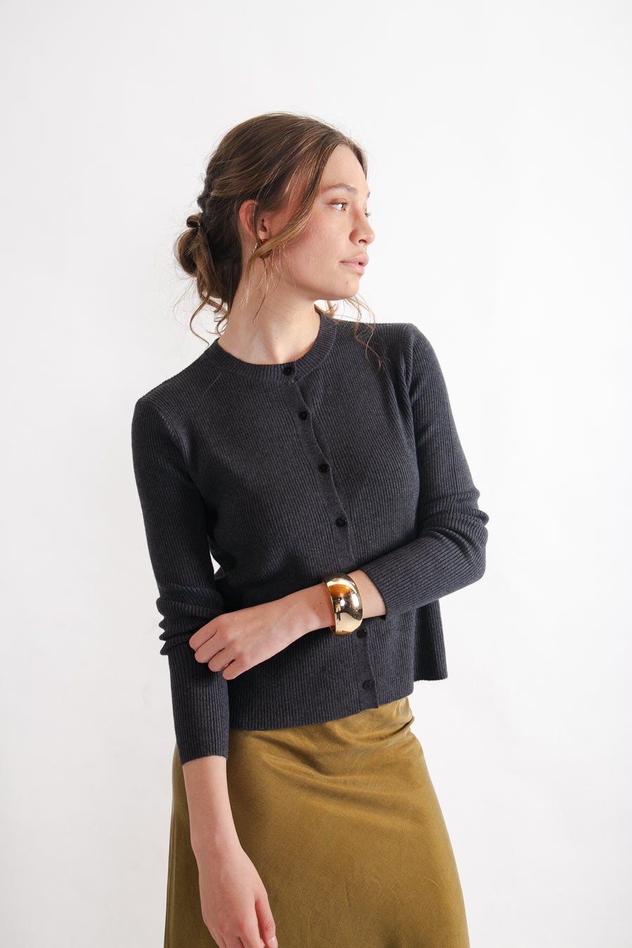 Chaleco Lana y Tencel Camila Gris Marengo