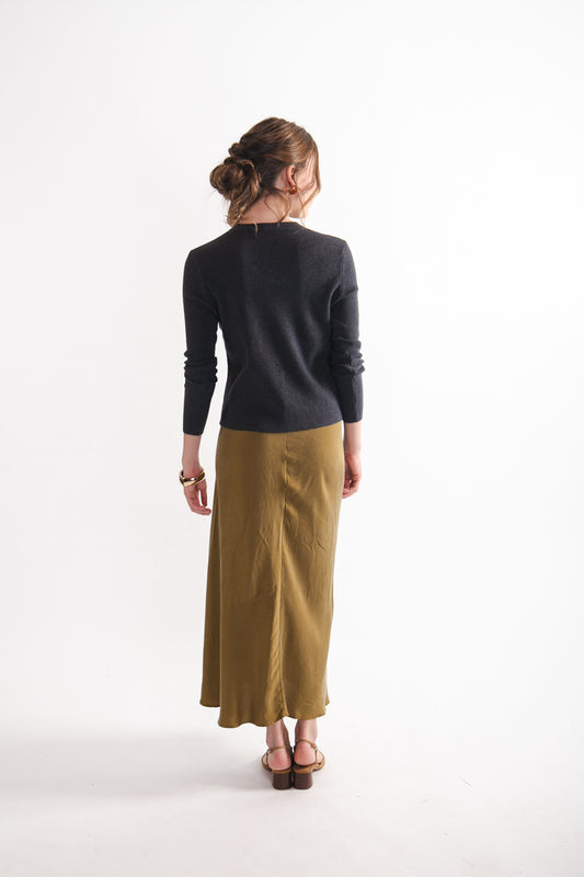 Chaleco Lana y Tencel Camila Gris Marengo