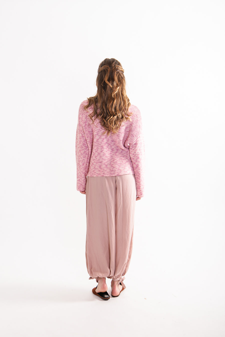 Sweater jaspeado Algodón y Lino Ivette Rosado