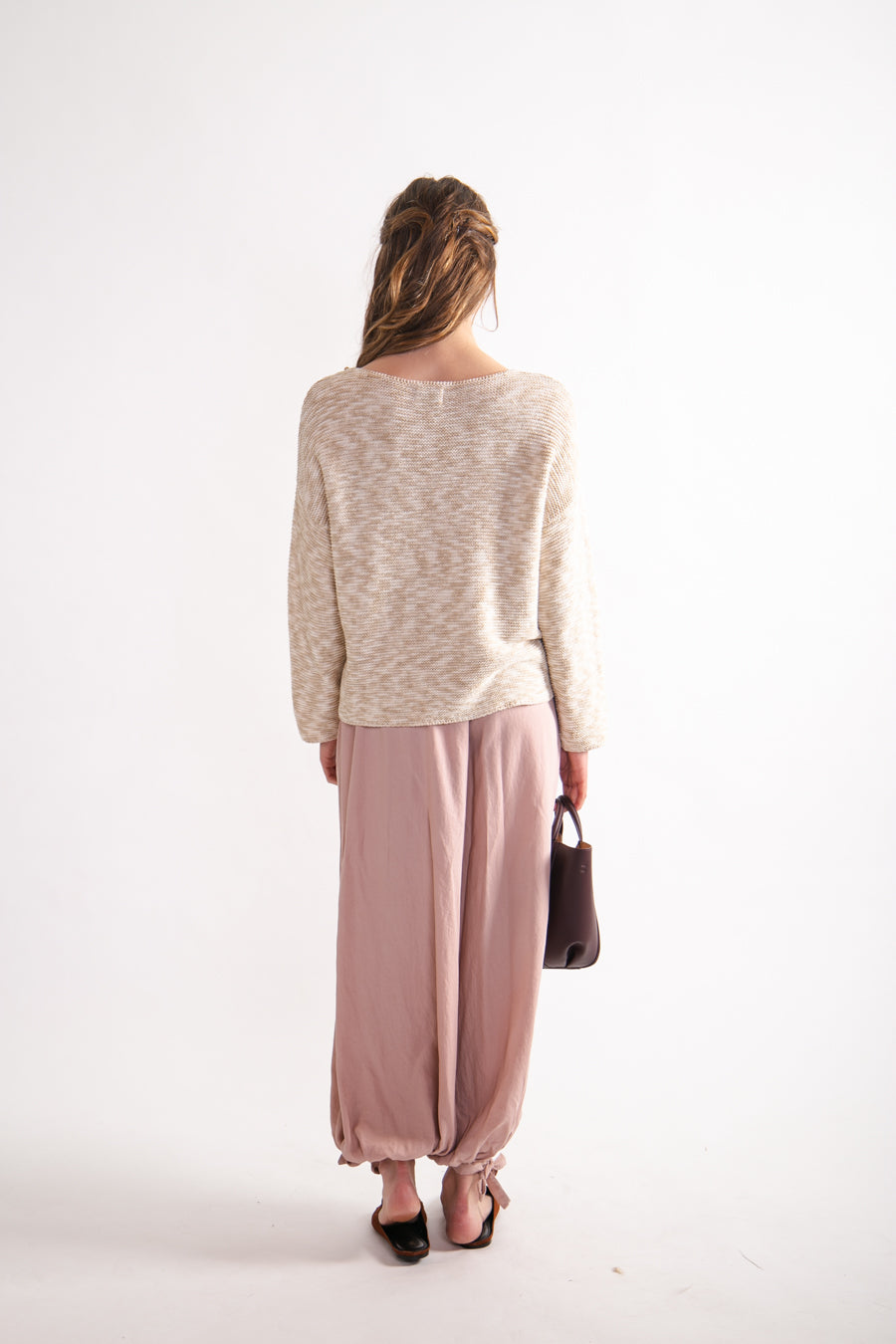 Sweater jaspeado Algodón y Lino Ivette Beige