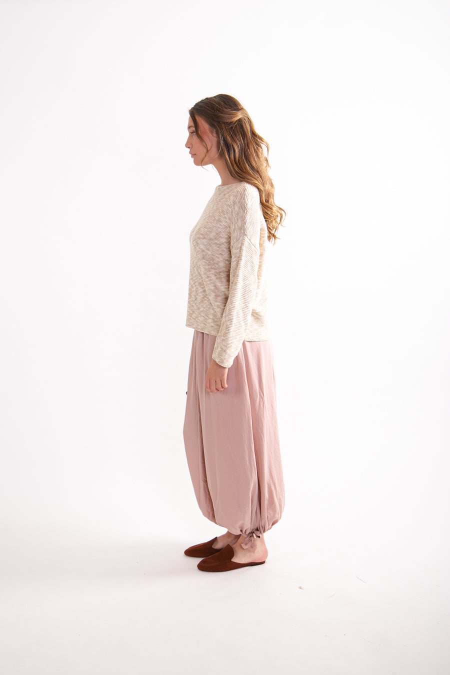 Sweater jaspeado Algodón y Lino Ivette Beige