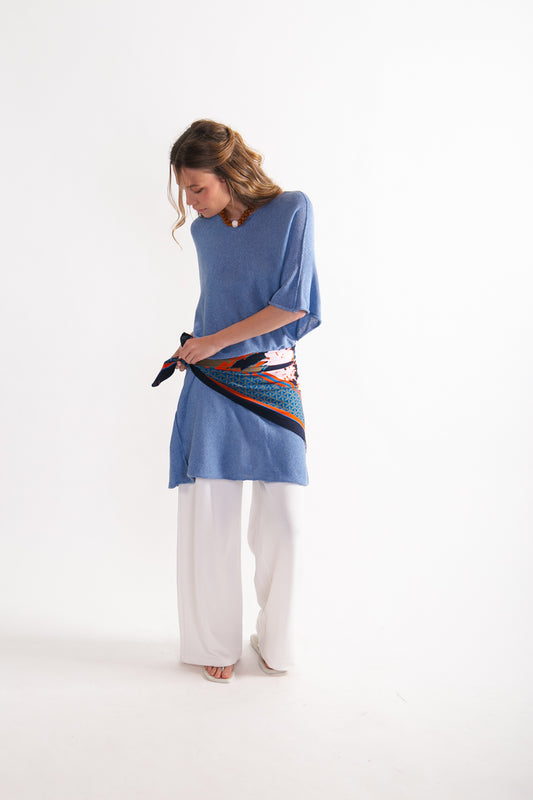 Vestido Lino y Algodón Benita Indigo
