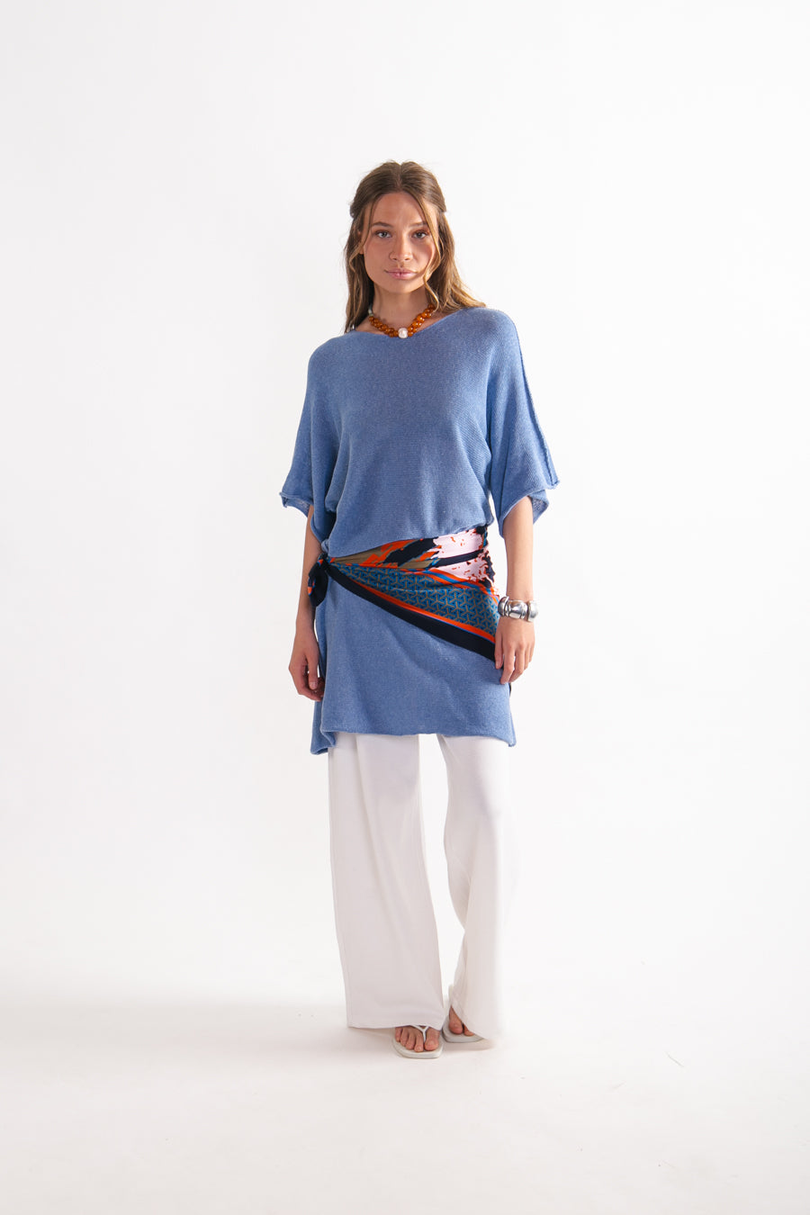 Vestido Lino y Algodón Benita Indigo