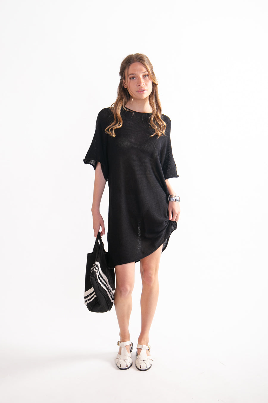 Vestido Lino y Algodón Benita Negro