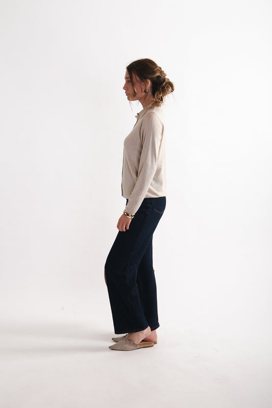 Chaleco Algodón y Lana Merino Sandra Beige