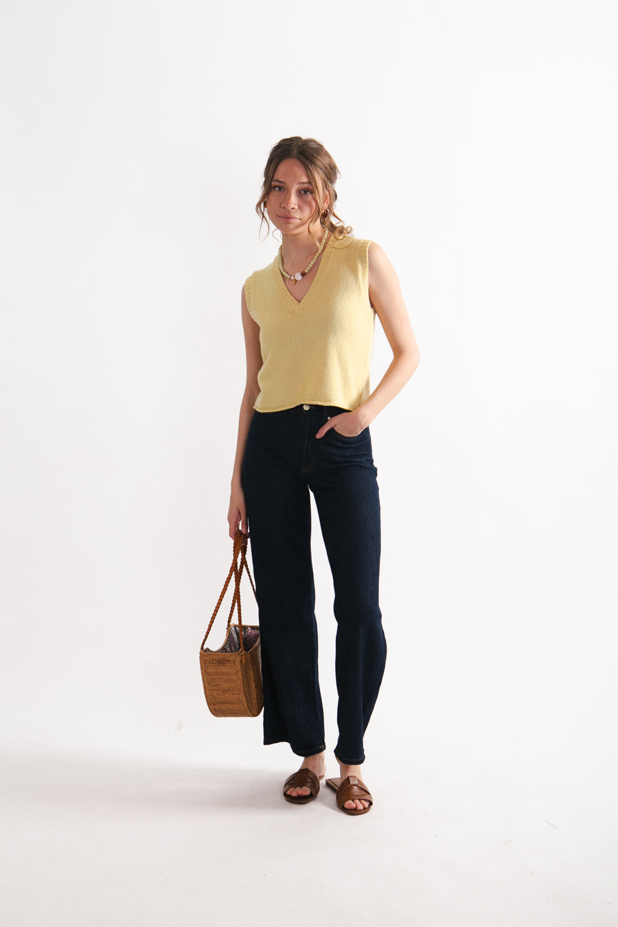 Sweater sin manga Lana Moira Amarillo Mantequilla