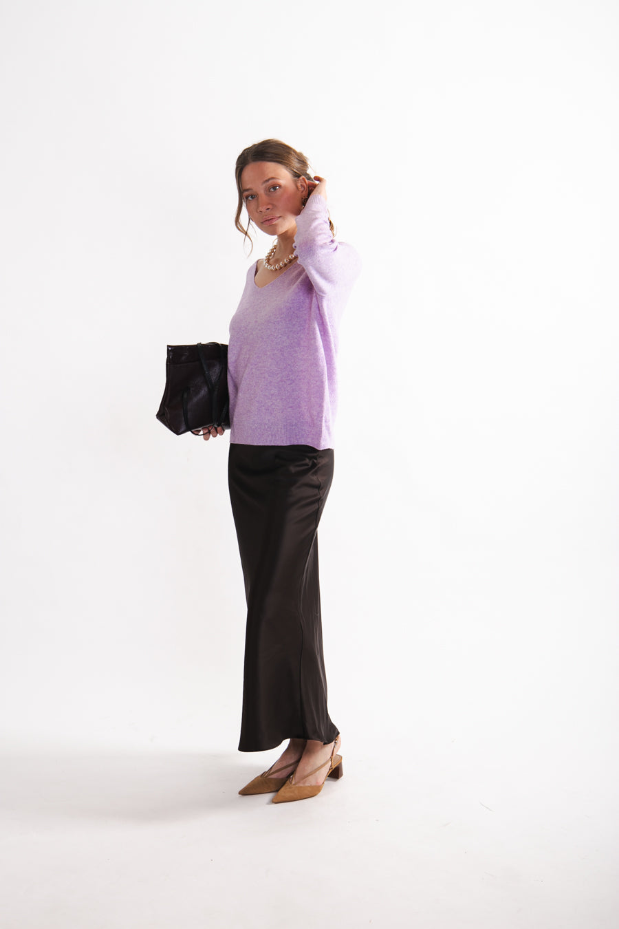 Sweater en V Lana Gala Lila