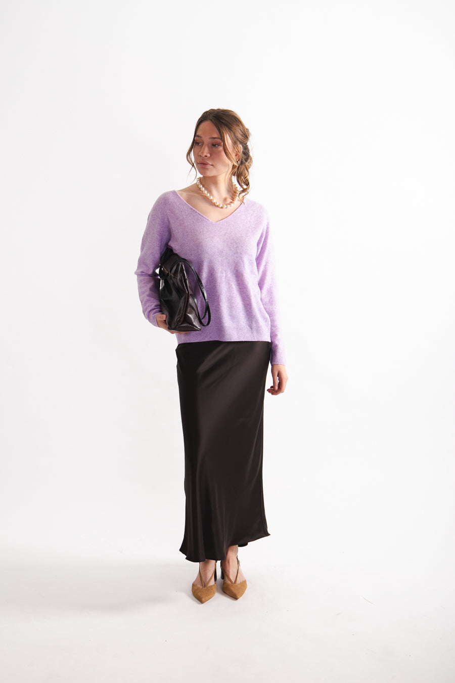 Sweater en V Lana Gala Lila