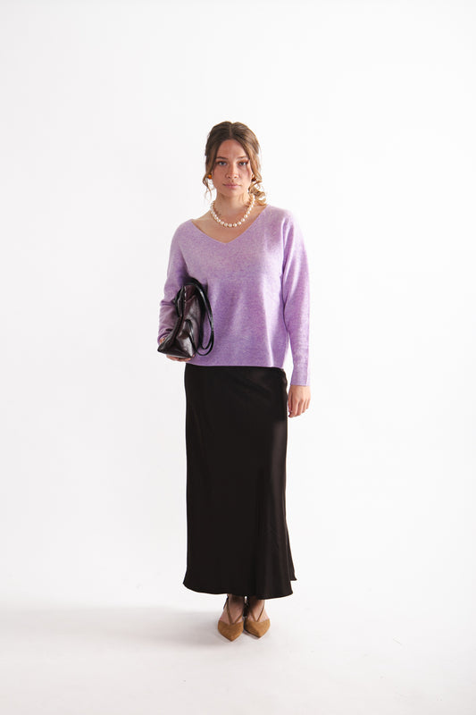Sweater en V Lana Gala Lila