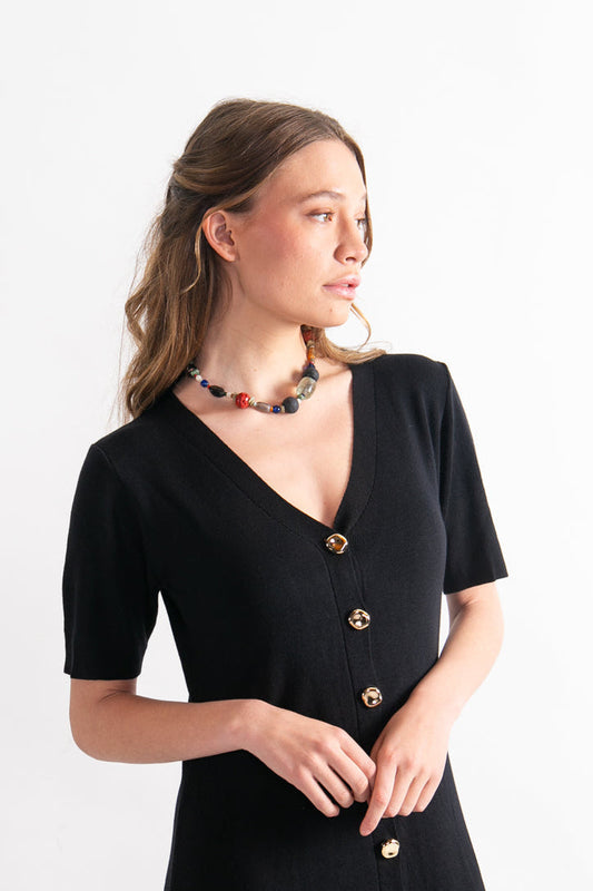 Vestido largo Viscosa Marisa Negro