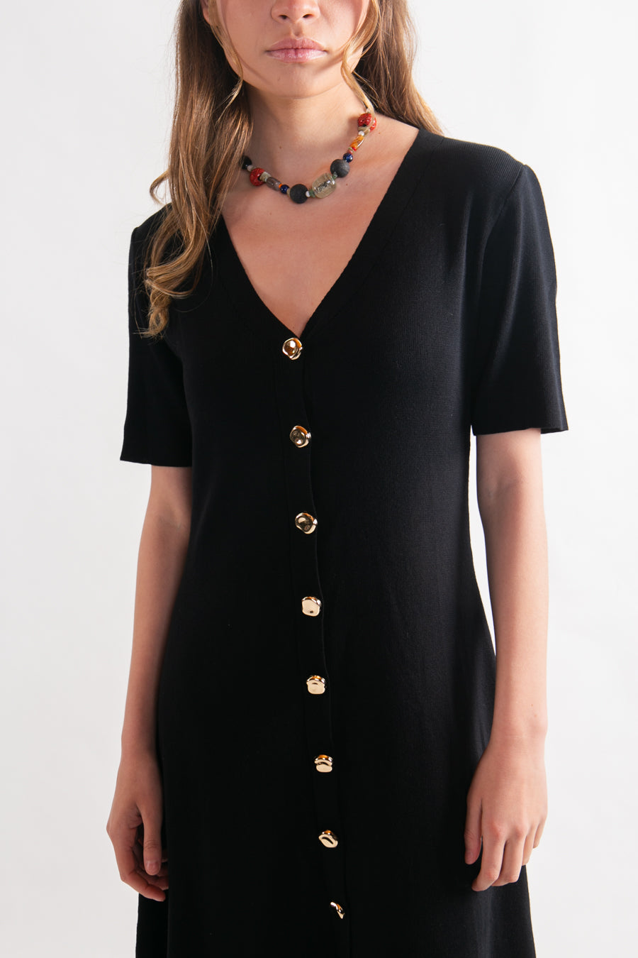 Vestido largo Viscosa Marisa Negro