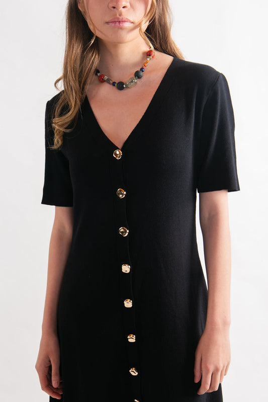 Vestido largo Viscosa Marisa Negro