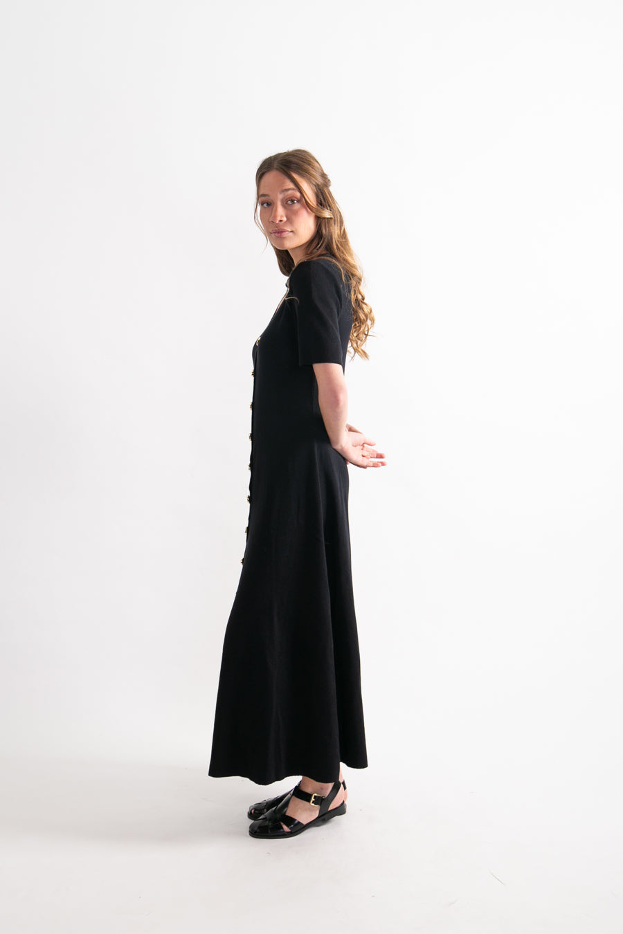 Vestido largo Viscosa Marisa Negro