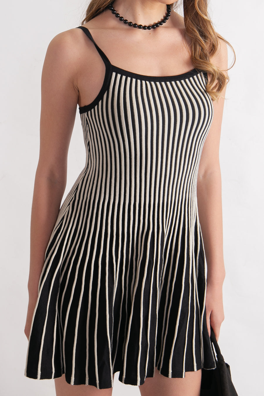 Vestido corto Viscosa Nell Negro/Blanco