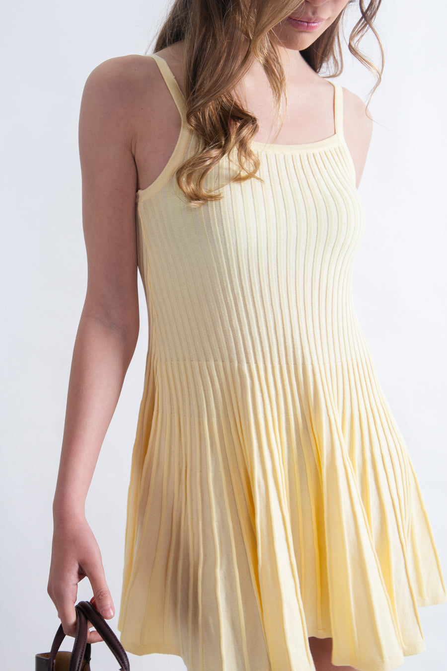 Vestido corto Viscosa Nell Amarillo Mantequilla