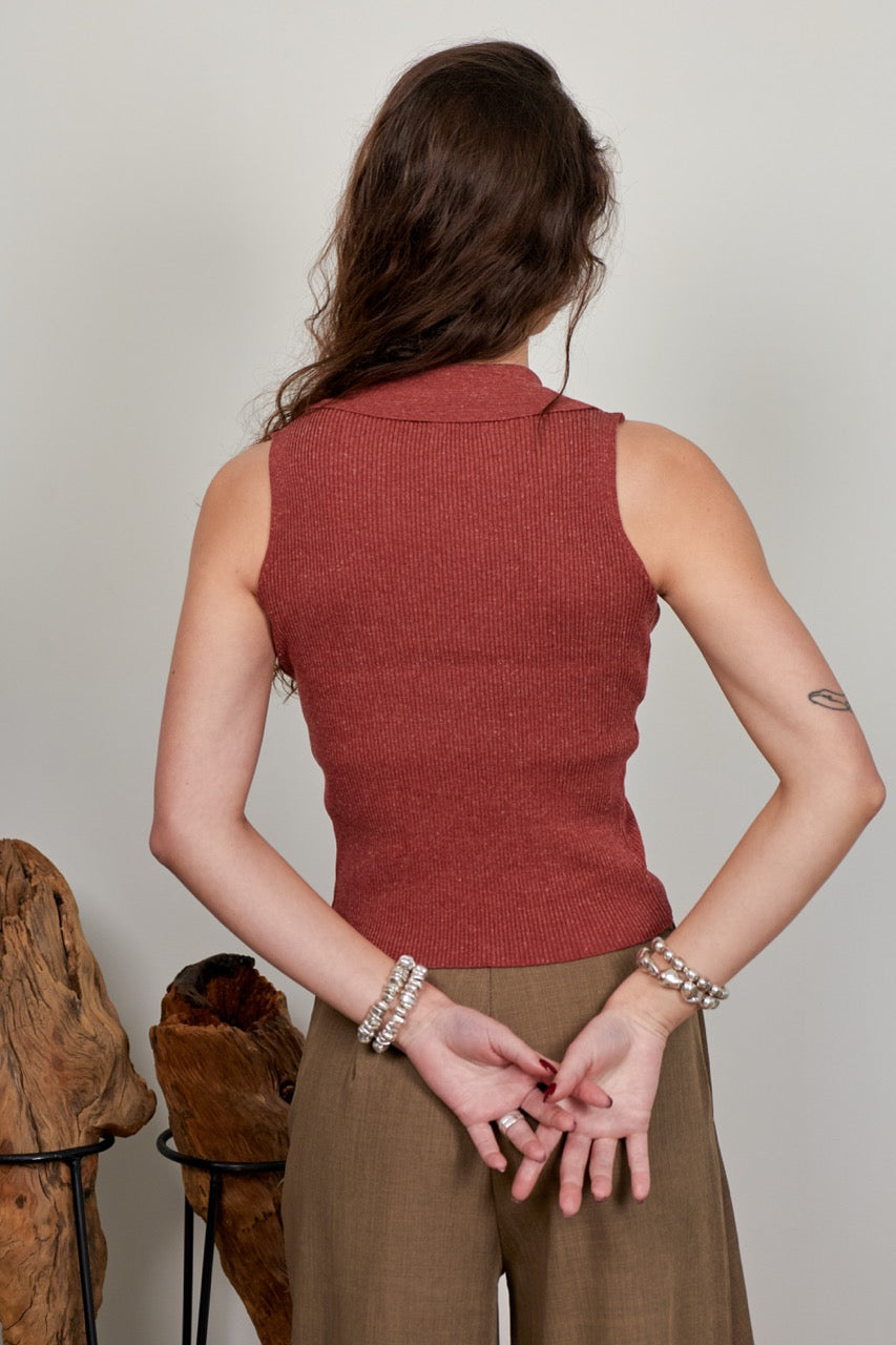 Top Lino Mali Terracota