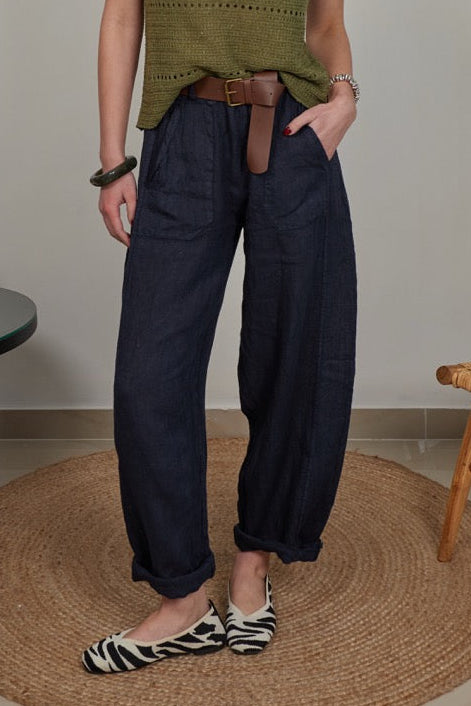 JH Pantalón Cinturón Azul