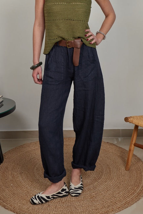 JH Pantalón Cinturón Azul