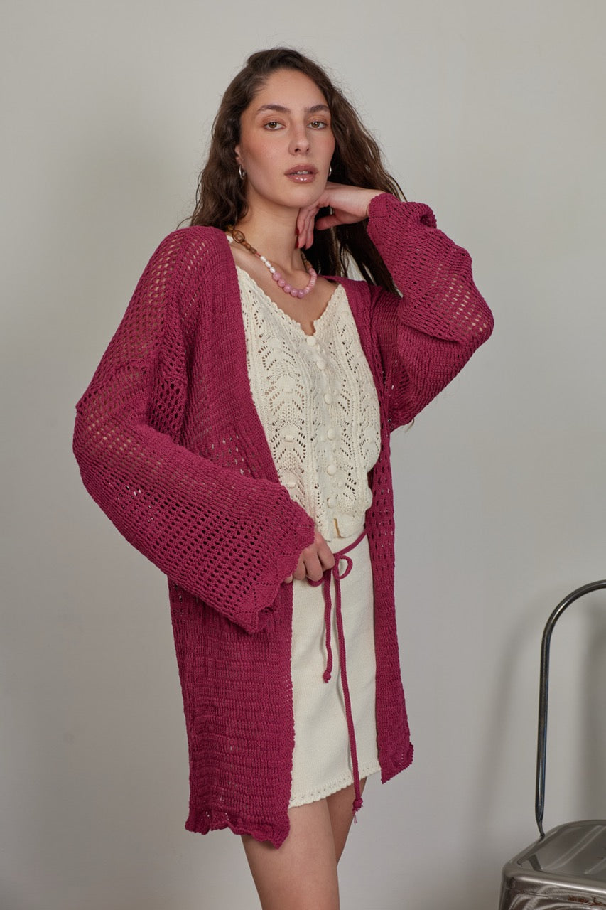 Chaleco 100% Algodón Vera Magenta