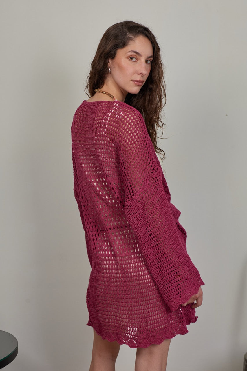 Chaleco 100% Algodón Vera Magenta