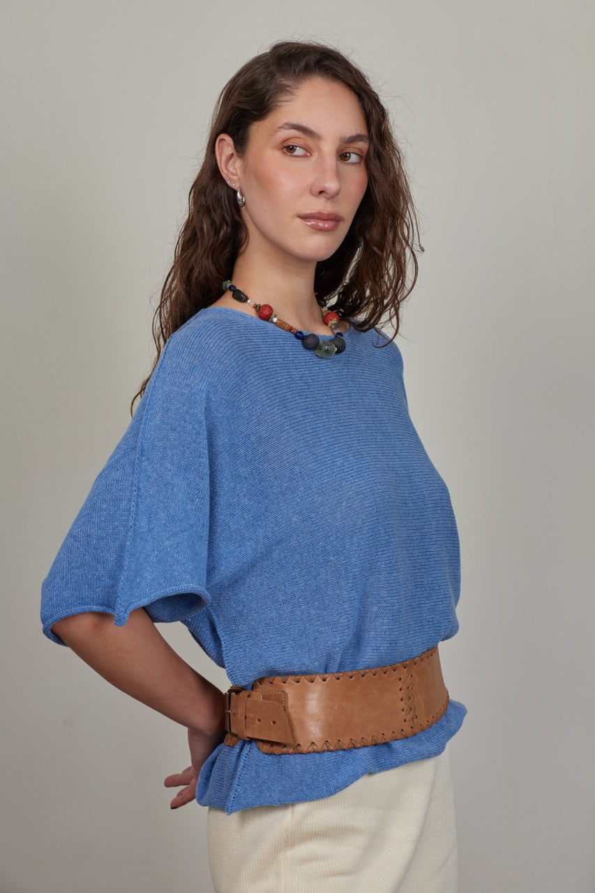 Top Algodón Ada Celeste