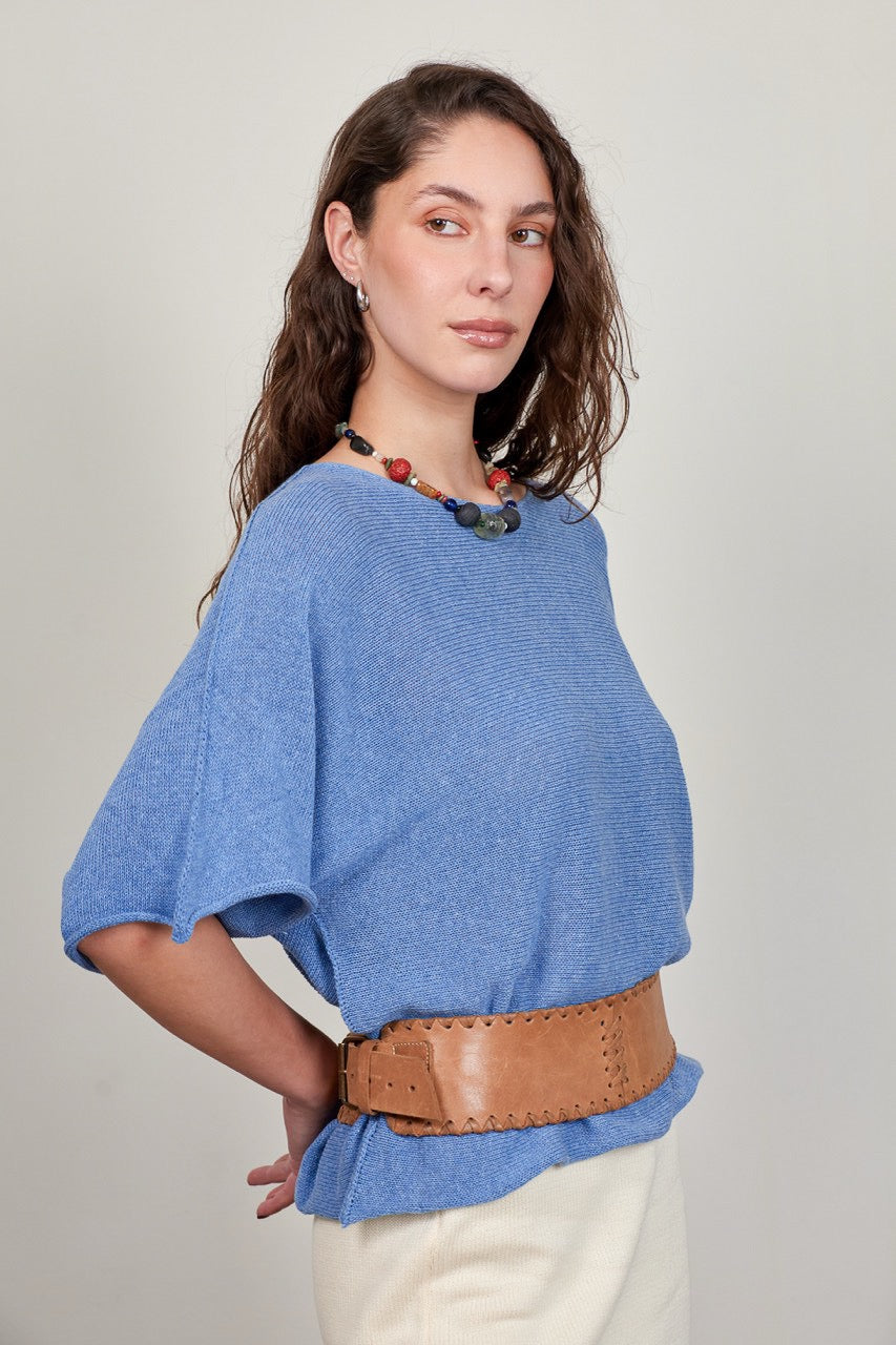 Top Algodón Ada Celeste