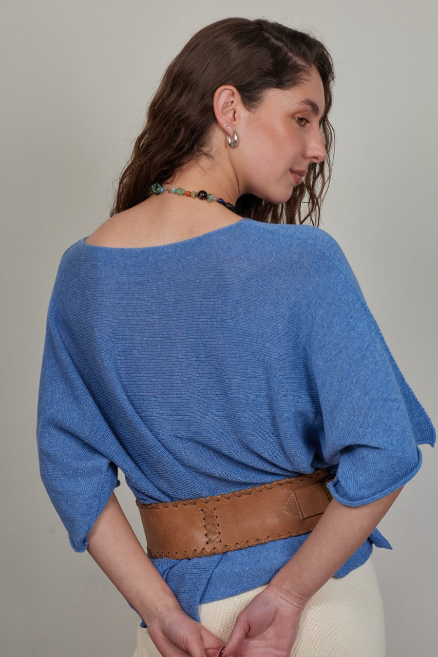 Top Algodón Ada Celeste