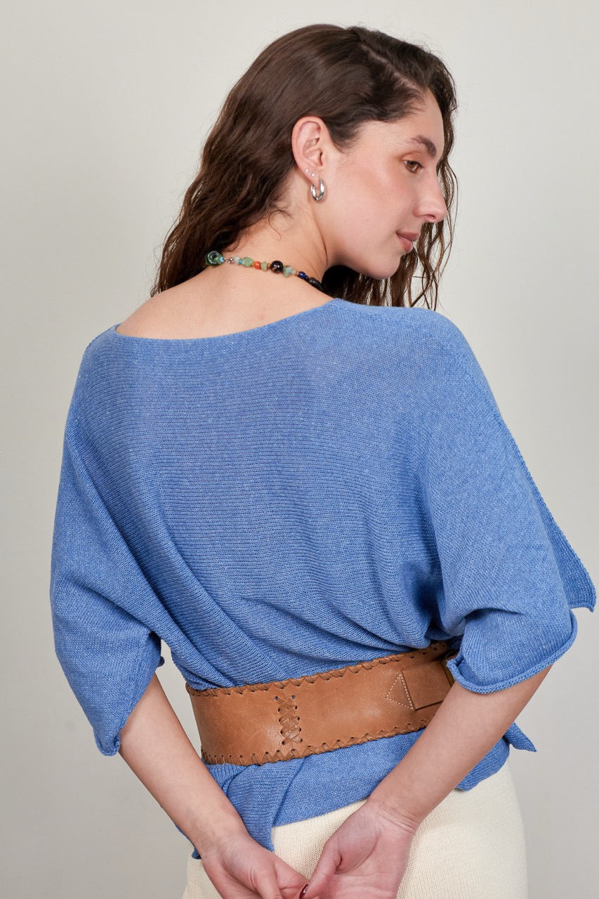 Top Algodón Ada Celeste