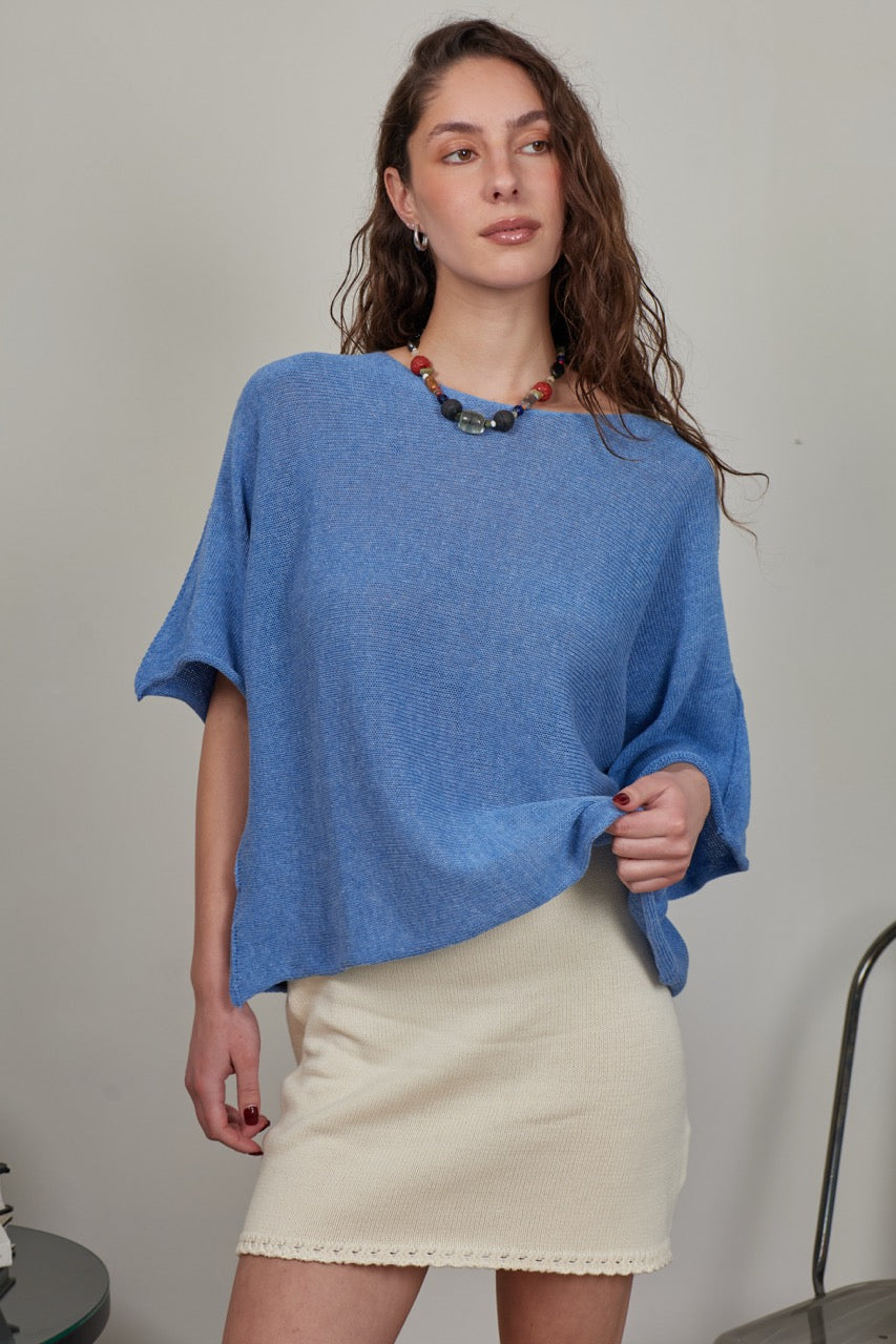 Top Algodón Ada Celeste