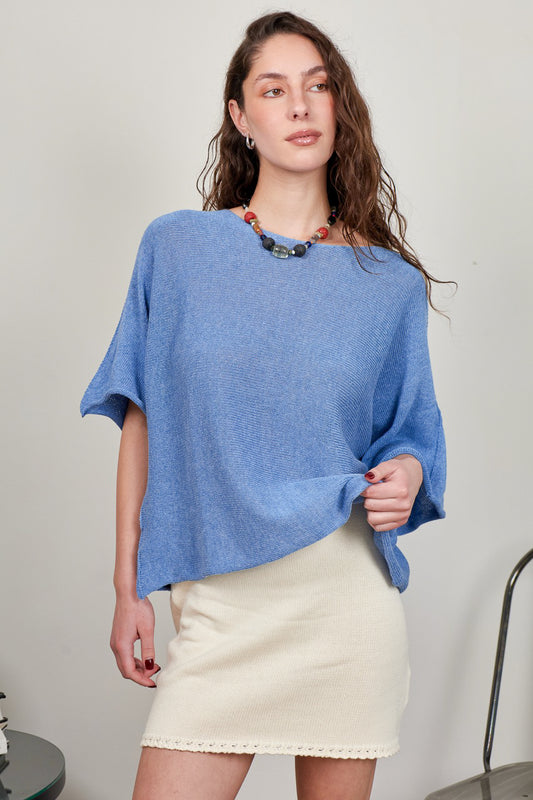 Top Algodón Ada Celeste