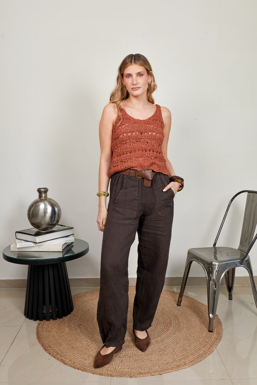 Top Algodón Julia Terracota