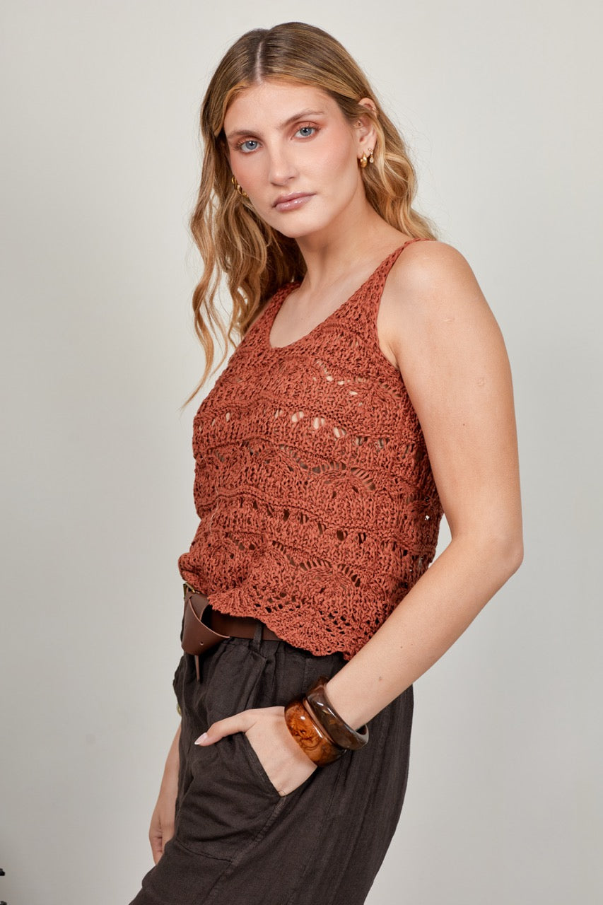 Top Algodón Julia Terracota