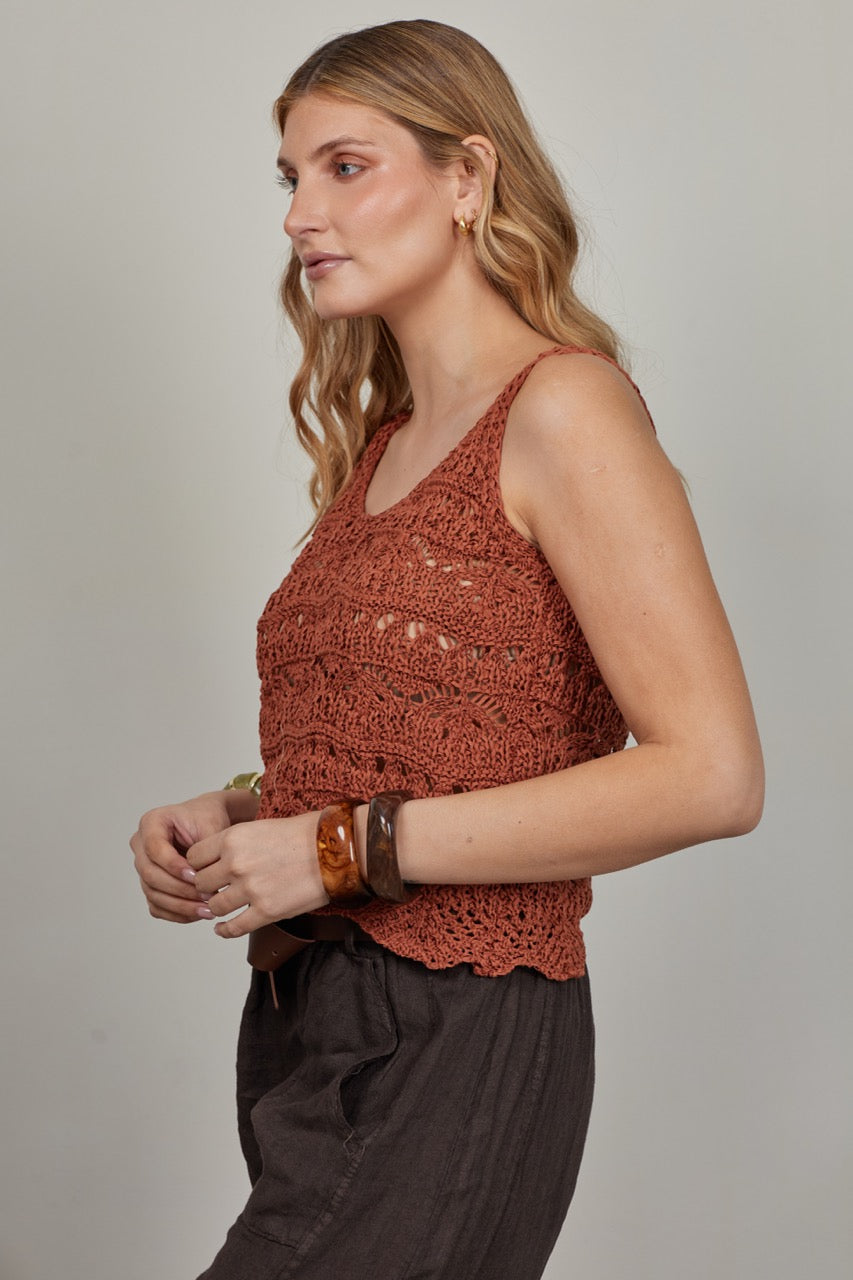 Top Algodón Lía Terracota