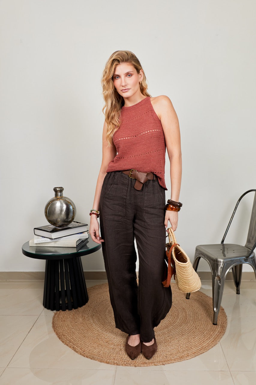 Top Lino Fran Terracota