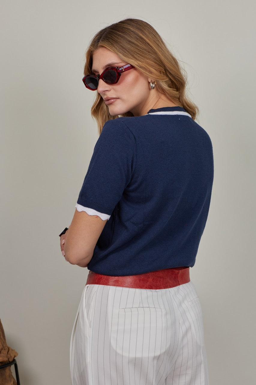 Top Algodón Brera Azul