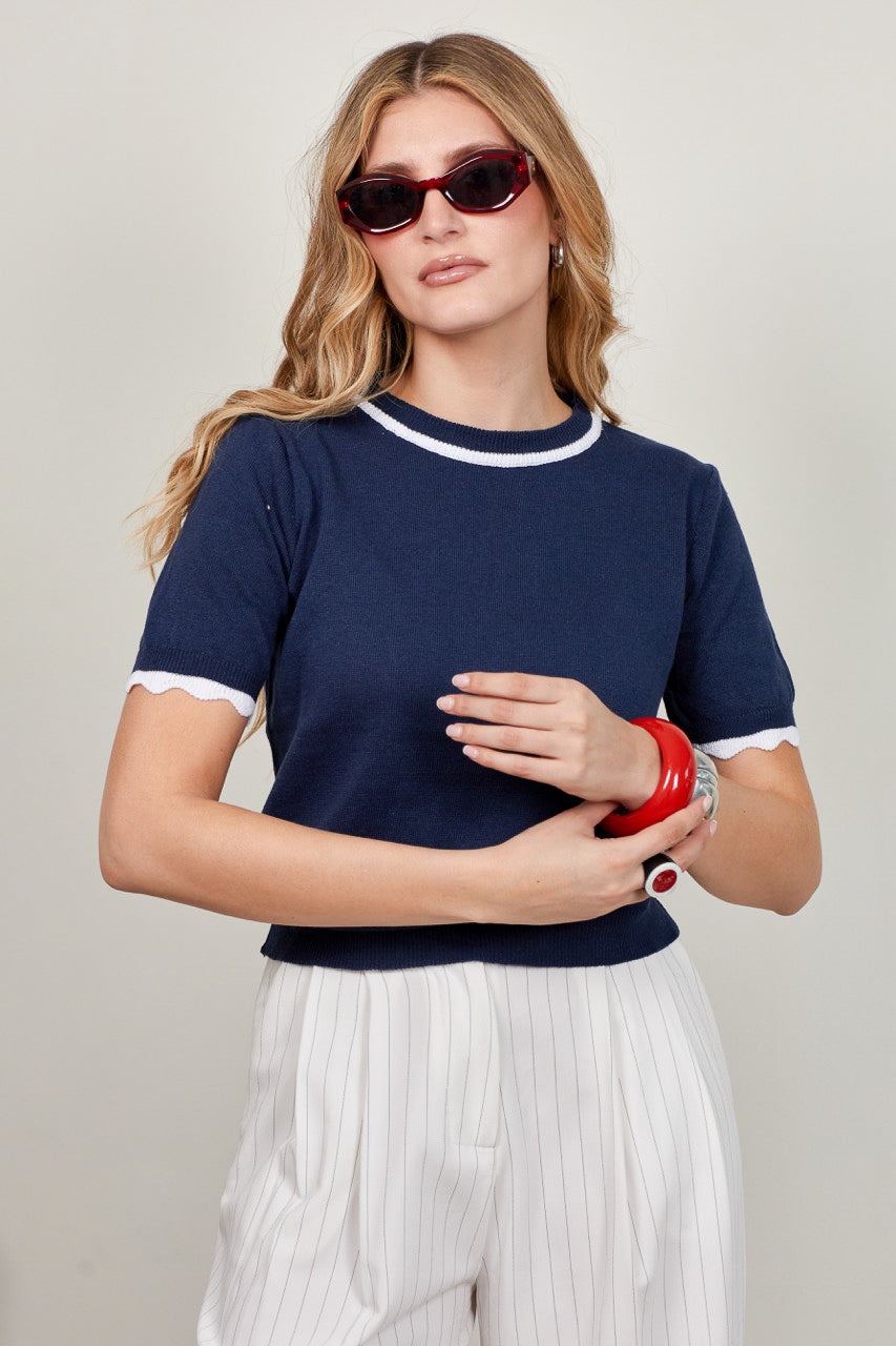 Top Algodón Brera Azul